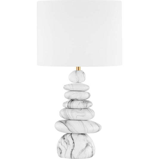 Fenton Table Lamp by Hudson Valley in marbled gray. Made from steel in a eclectic & global style.