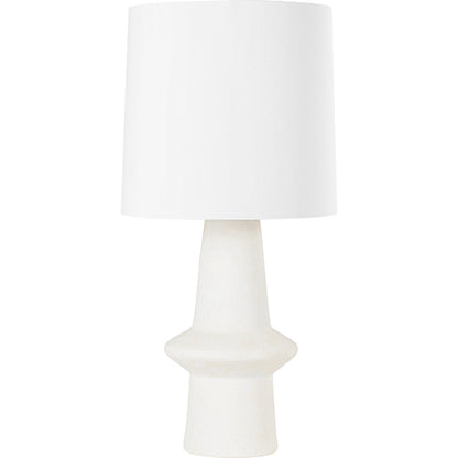 Ramapo Table Lamp by Hudson Valley in aged brass, pale flax ceramic. Made from ceramic in a modern style.