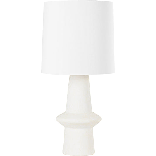 Ramapo Table Lamp by Hudson Valley in aged brass, pale flax ceramic. Made from ceramic in a modern style.