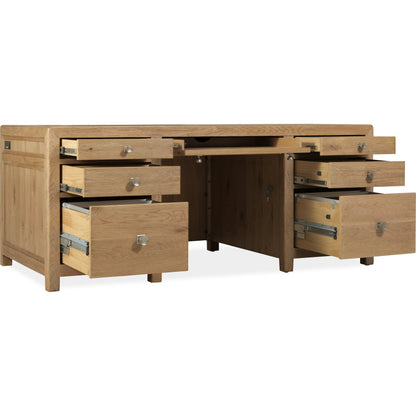 Driftwood Executive Desk by Hooker Furniture. Made from oak solids, oak veneers in a transitional style.