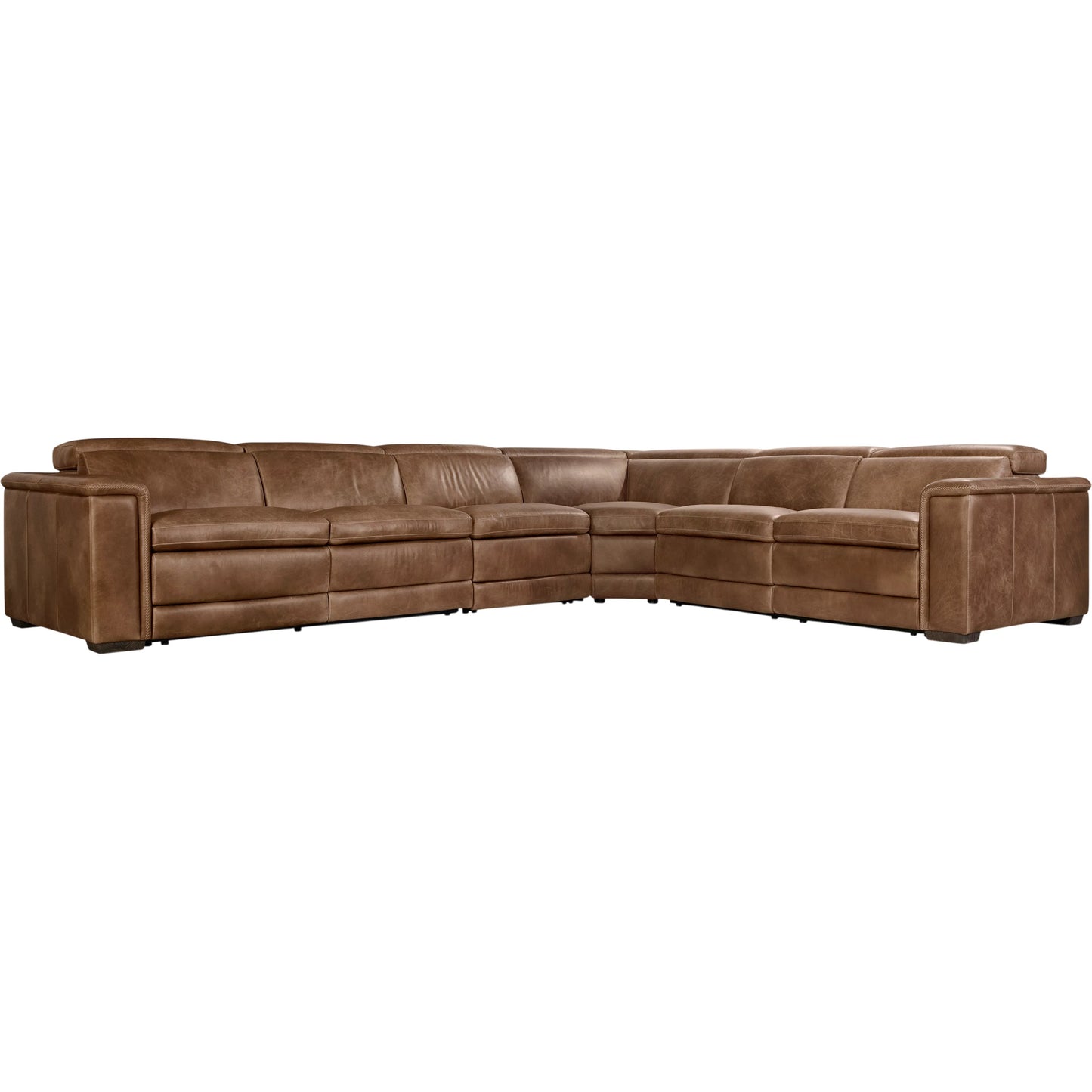 001 SI-2534146 | Primary Silo | Lioni Leather 4-PIECE Power Motion Sectional by Bernhardt in brown. Made from leather in a unique style.