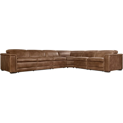 Lioni Leather 4-PIECE Power Motion Sectional by Bernhardt in brown. Made from leather in a unique style.