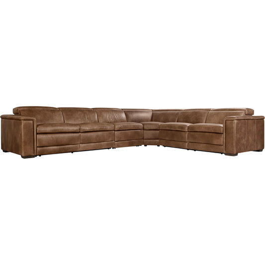 Lioni Leather 4-PIECE Power Motion Sectional by Bernhardt in brown. Made from leather in a unique style.