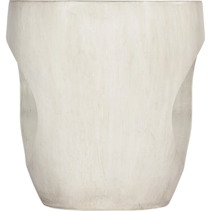 Melange Keaton Accent Table by Hooker Furniture in pearl white. Made from resin in a modern style.