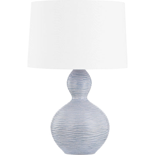 Cairns Table Lamp by Hudson Valley in aged brass. Made from ceramic in a modern style.