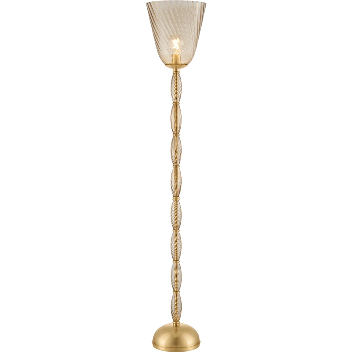 001 SI-2544191 | Primary Silo | Bleecker Floor Lamp by Hudson Valley in aged brass. Made from glass in a unique style.