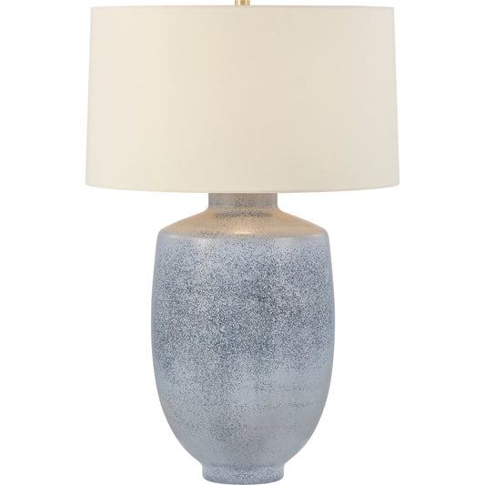 Hensonville Table Lamp by Hudson Valley in aged brass, ceramic oceanside. Made from ceramic in a unique style.