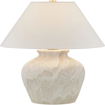 Allards Table Lamp by Hudson Valley in aged brass, ceramic watercolor sand. Made from ceramic in a unique style.