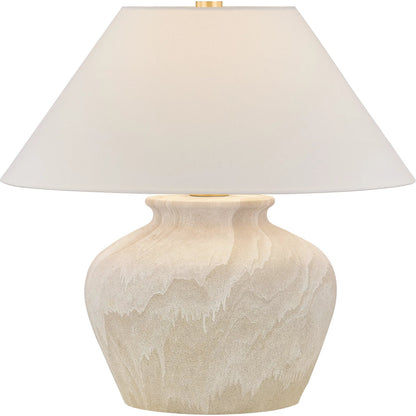 Allards Table Lamp by Hudson Valley in aged brass, ceramic watercolor sand. Made from ceramic in a unique style.