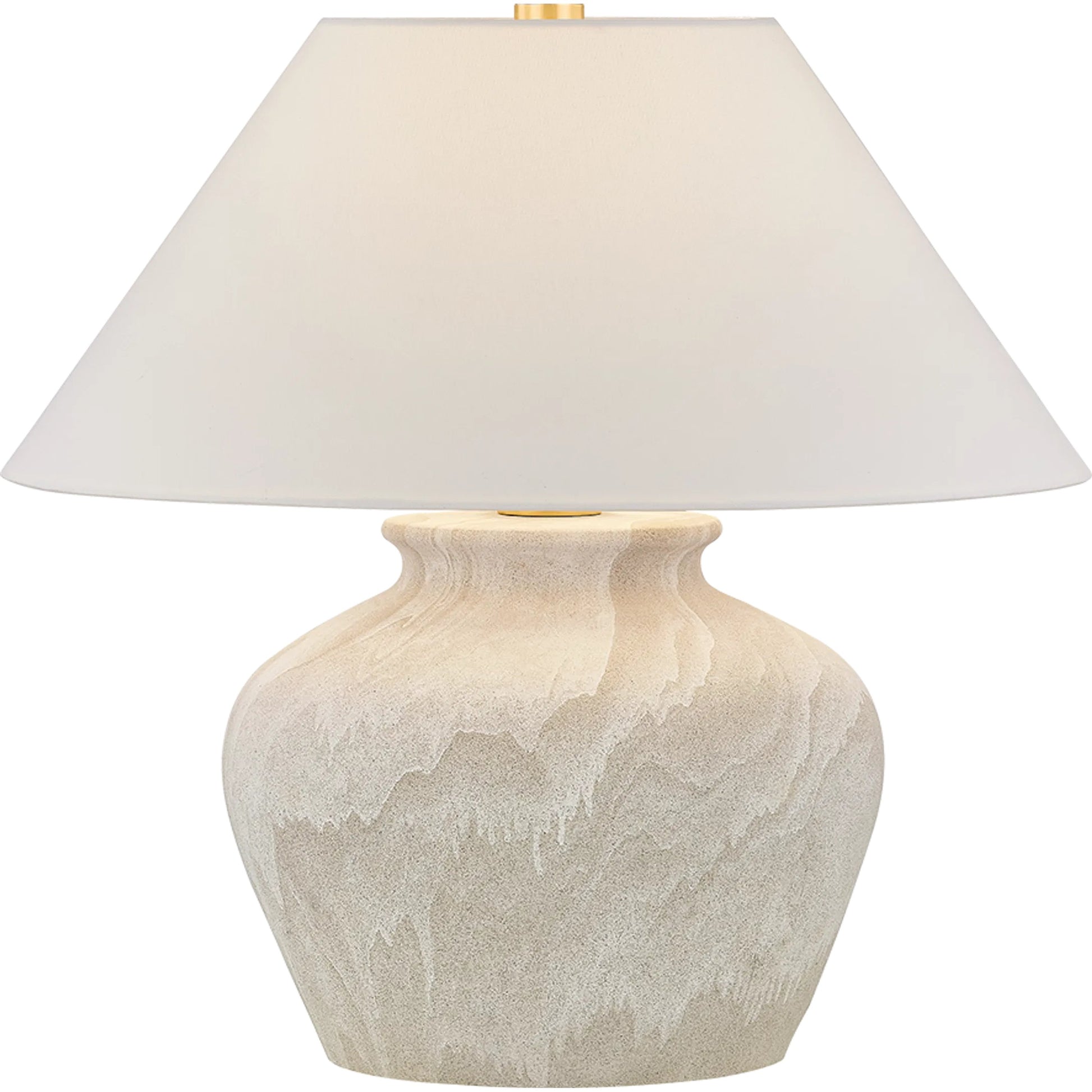 Allards Table Lamp by Hudson Valley in aged brass, ceramic watercolor sand. Made from ceramic in a unique style.