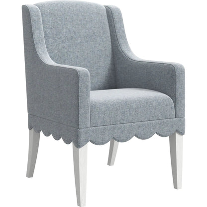 Haven Upholstered Hostess Chair (Set of 2) by A.R.T. Furniture in sea blue and warm white. Made from parawood solids, oak veneer in a transitional style.
