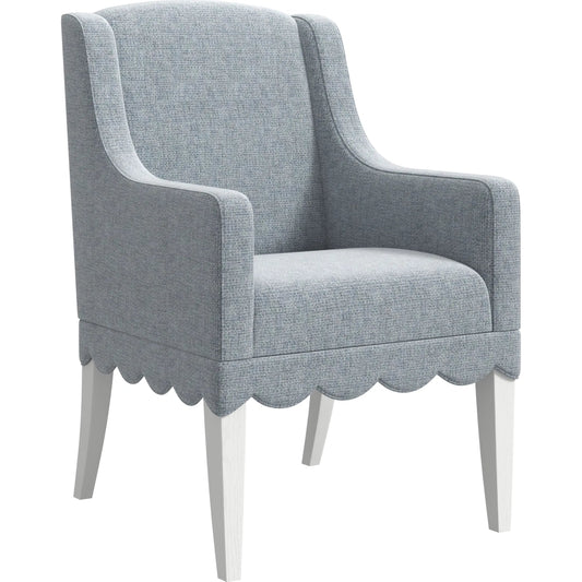 Haven Upholstered Hostess Chair (Set of 2) by A.R.T. Furniture in sea blue and warm white. Made from parawood solids, oak veneer in a unique style.