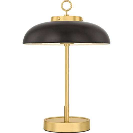 Hector Rechargeable Table Lamp by Hudson Valley in aged brass, distressed bronze. Made from steel in a unique style.