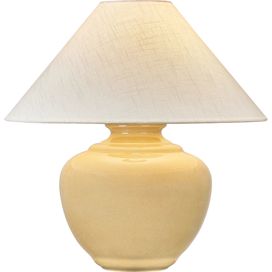 French Ridge Table Lamp by Hudson Valley in aged brass, ceramic dijon wash. Made from unique in a transitional style.