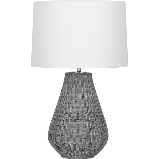 Eastbridge Table Lamp by Hudson Valley in vintage gold leaf. Made from natural woven in a unique style.