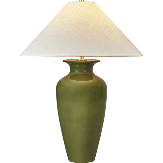 Grassy Point Table Lamp by Hudson Valley in aged brass, ceramic nori green. Made from unique in a eclectic & global style.