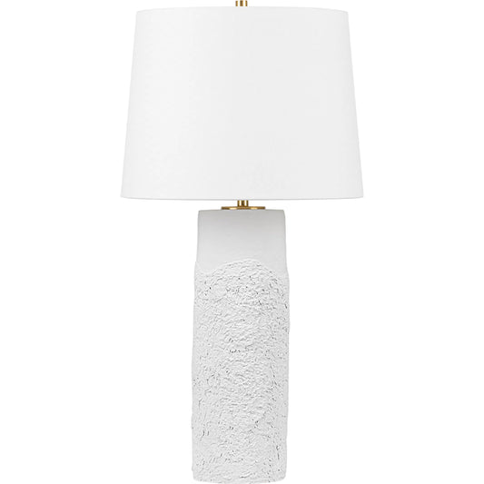 Tolland Table Lamp by Hudson Valley in aged brass. Made from ceramic in a unique style.