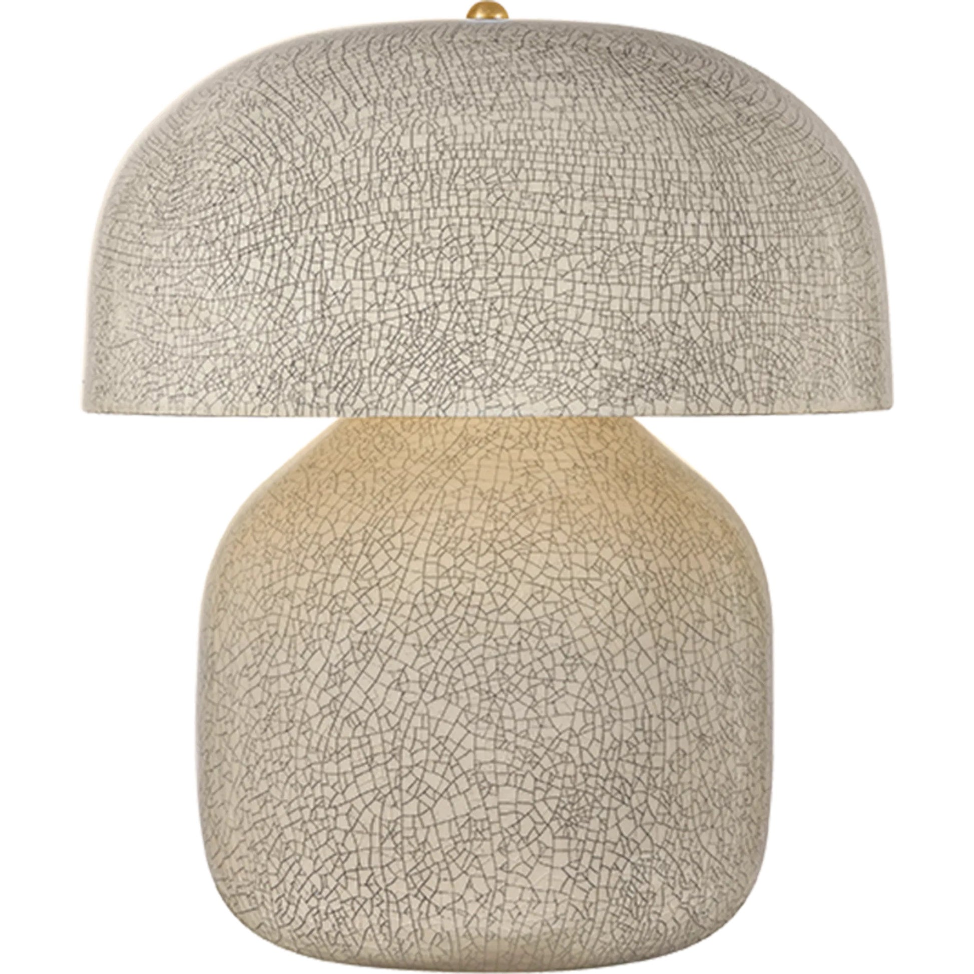 Leetown Table Lamp by Hudson Valley in aged brass, ceramic inked crackle. Made from ceramic in a unique style.