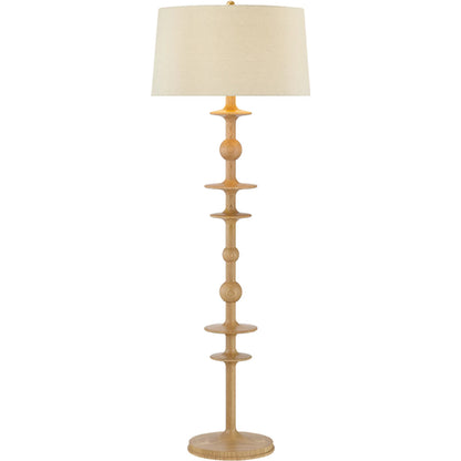 Jefferson Heights Floor Lamp by Hudson Valley in aged brass. Made from wood in a unique style.