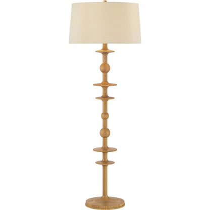 Jefferson Heights Floor Lamp by Hudson Valley in aged brass. Made from wood in a unique style.