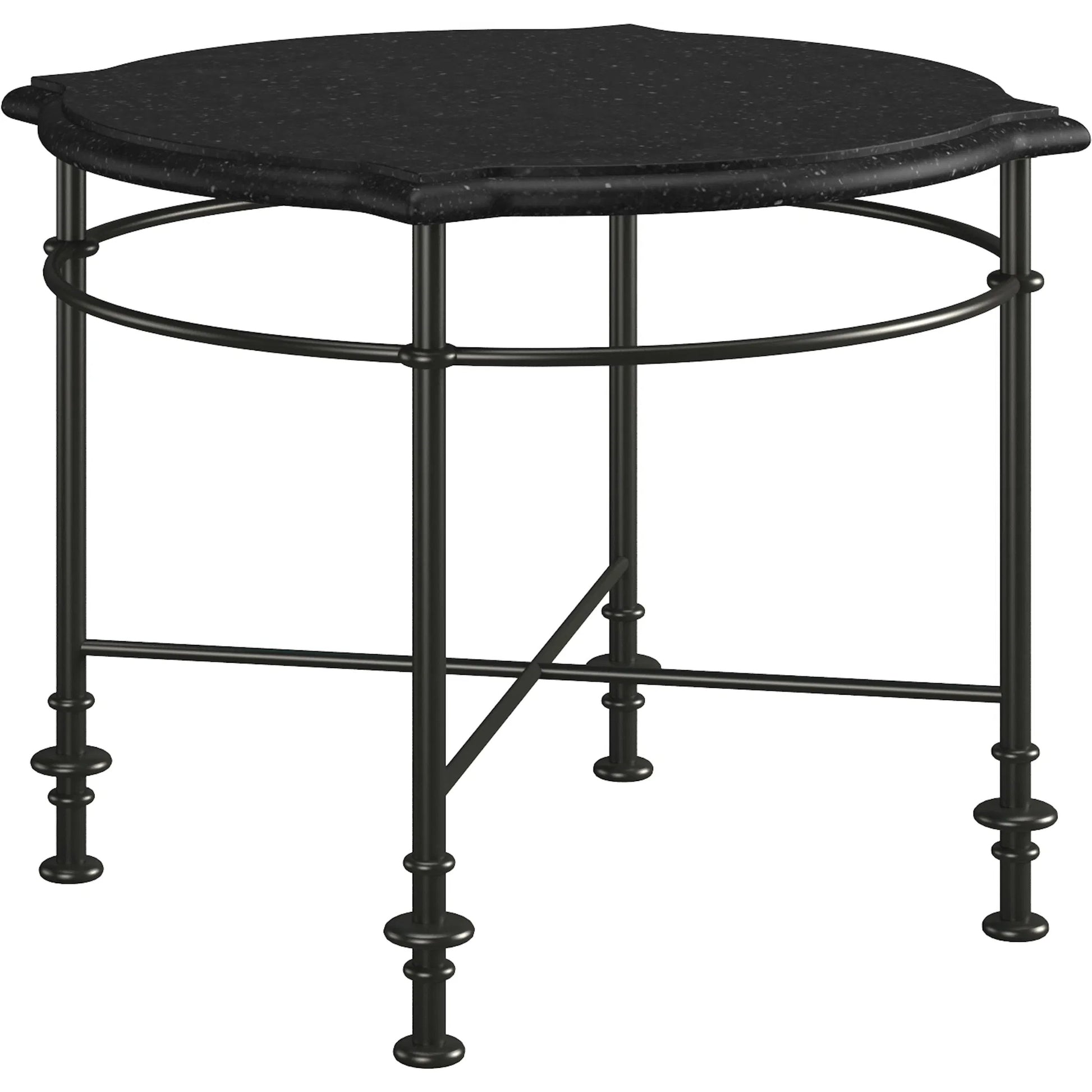 Atrium Round End Table by A.R.T. Furniture in bronze metal, granite stone top. Made from unique in a modern style.