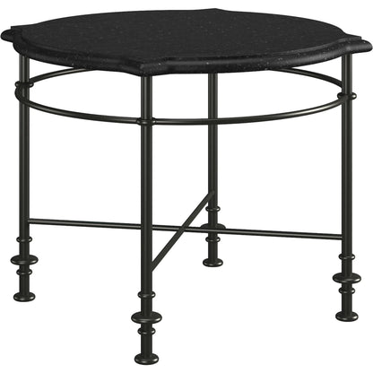 Atrium Round End Table by A.R.T. Furniture in bronze metal, granite stone top. Made from unique in a modern style.
