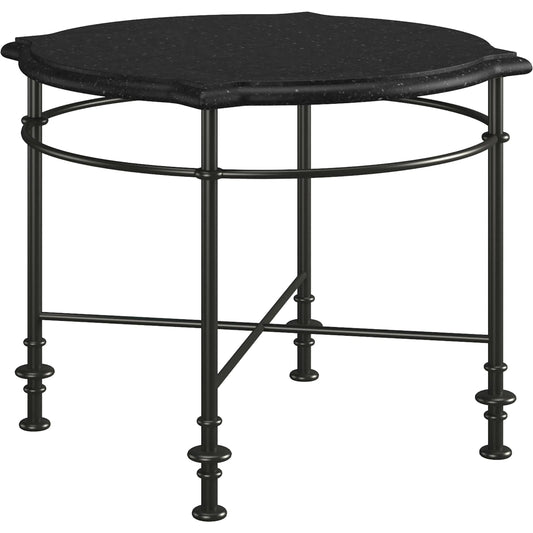 Atrium Round End Table by A.R.T. Furniture in bronze metal, granite stone top. Made from unique in a modern style.