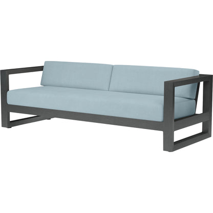 Redondo Outdoor Sofa by Sunset West in grays. Made from aluminum in a modern style.