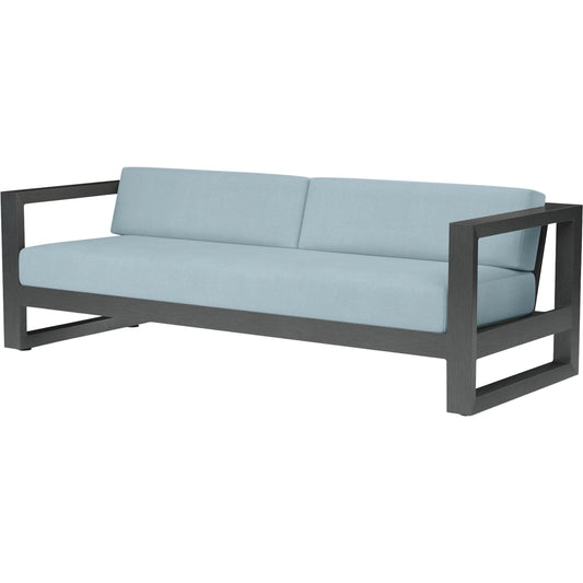 Redondo Outdoor Sofa by Sunset West in grays. Made from aluminum in a modern style.