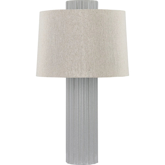 001 SI-2388297 | Primary Silo | Manchester Table Lamp by Hudson Valley in aged brass, ceramic shell grey. Made from ceramic in a unique style.