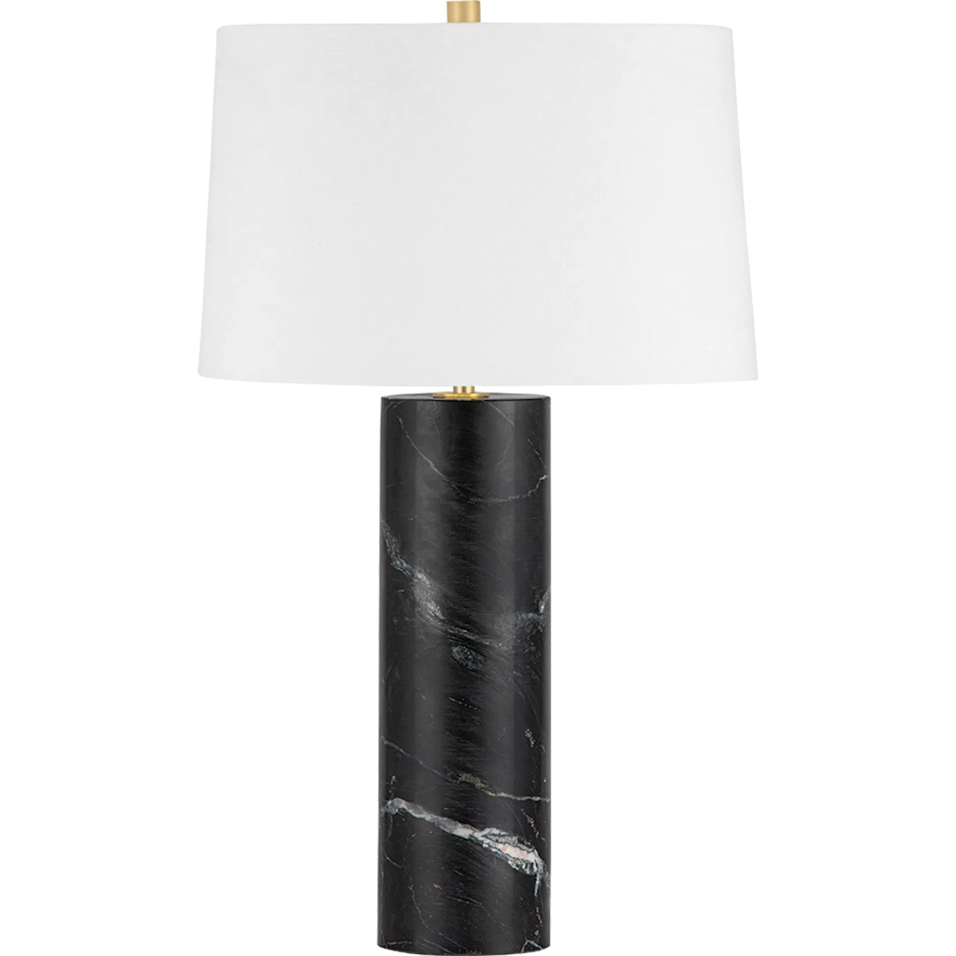 Sprague Table Lamp by Hudson Valley in aged brass. Made from natural stone in a unique style.