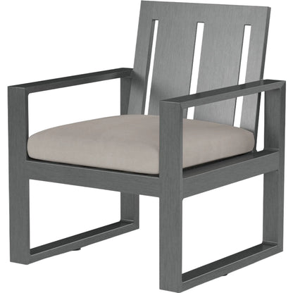 Redondo Outdoor Dining Chair by Sunset West in grays. Made from aluminum in a modern style.