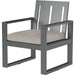 Redondo Outdoor Dining Chair by Sunset West in grays. Made from aluminum in a modern style.