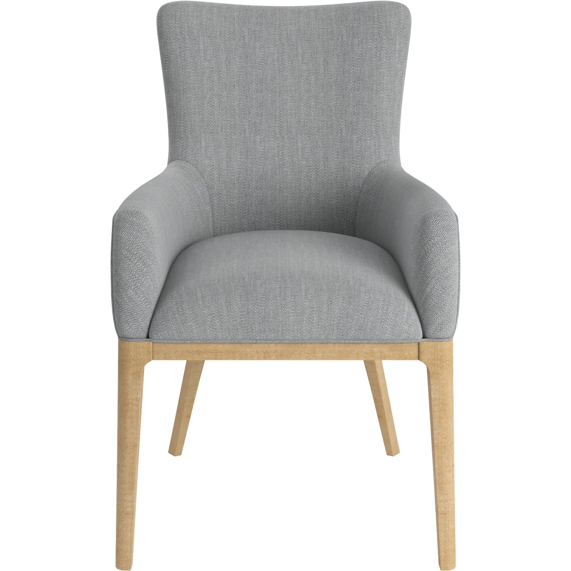 Loft Upholstered Arm Chair by A.R.T. Furniture in gray and natural maple. Made from rubberwood in a transitional style.