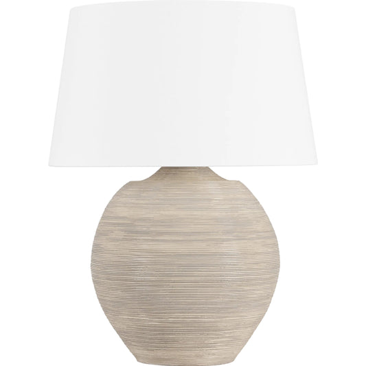 Kitchawan Table Lamp by Hudson Valley in aged brass, ceramic artisan cream. Made from ceramic in a unique style.