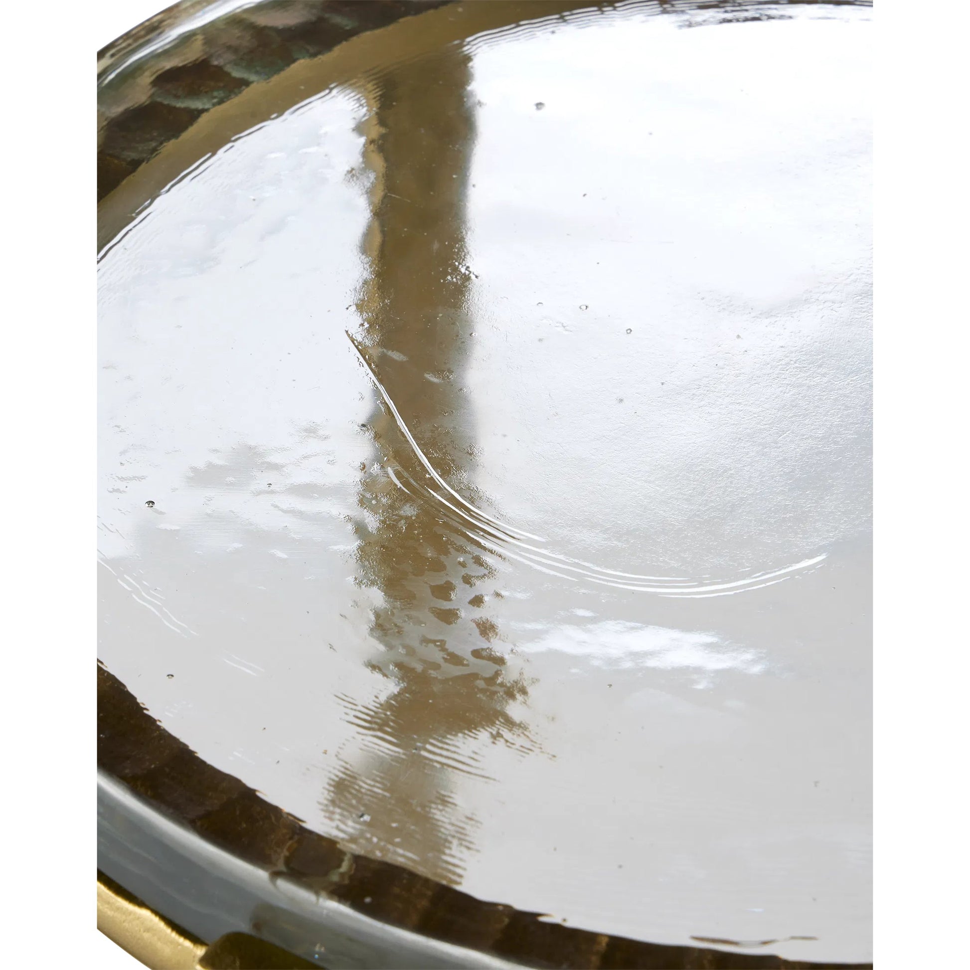 Acea Drinks Table by Currey and Company. Made from cast aluminum, cast glass in a modern style.