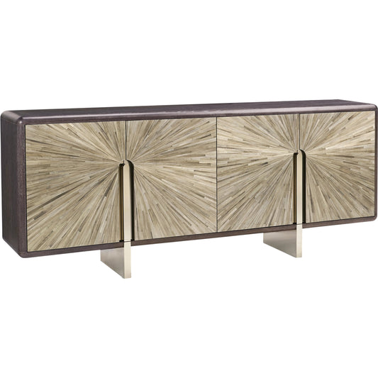 Terra Sideboard by Jonathan Charles in natural straw. Made from main straw in a unique style.