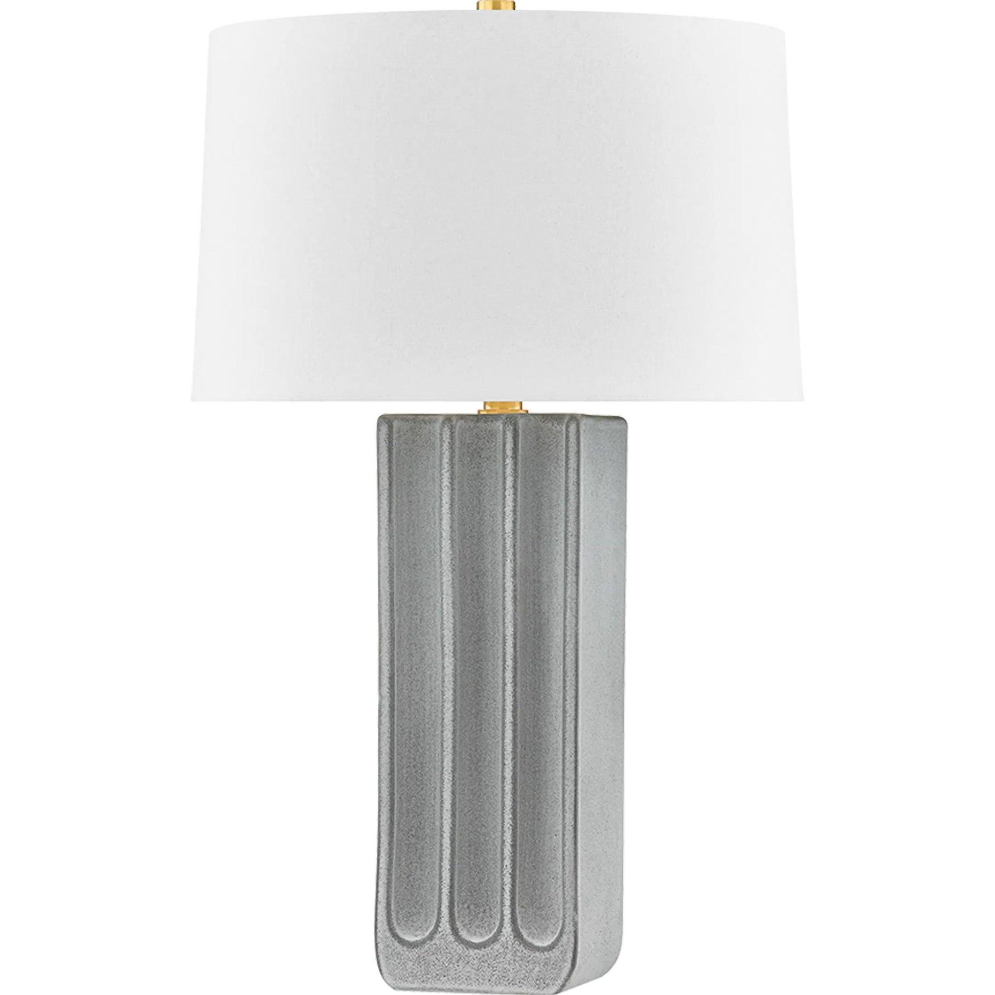Elmer Table Lamp by Hudson Valley in aged brass, ceramic granite. Made from ceramic in a transitional style.
