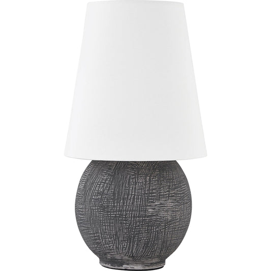 Ulsterville Rechargeable Table Lamp by Hudson Valley in aged brass, ceramic greystone. Made from ceramic in a unique style.