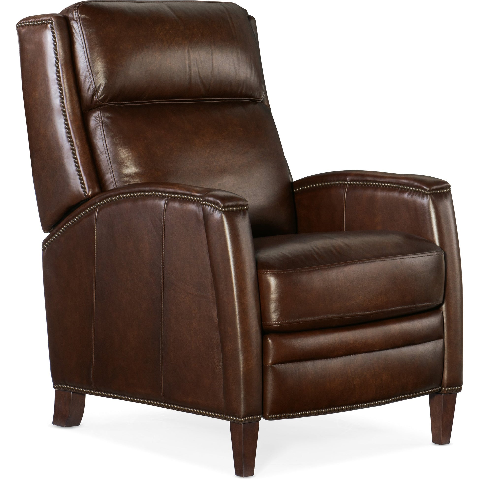 Declan Recliner by Hooker Furniture in brindisi trinita. Made from leather in a traditional style.