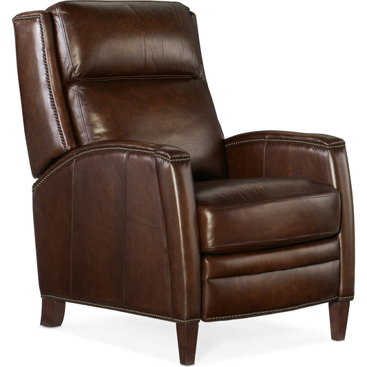 Declan Recliner by Hooker Furniture in brindisi trinita. Made from leather in a traditional style.