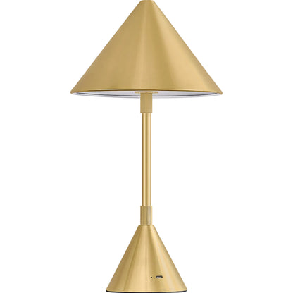 Salma Rechargeable Table Lamp by Hudson Valley in aged brass. Made from steel in a transitional style.