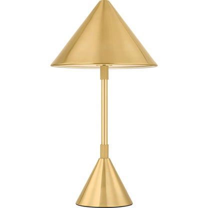 Salma Rechargeable Table Lamp by Hudson Valley in aged brass. Made from steel in a transitional style.