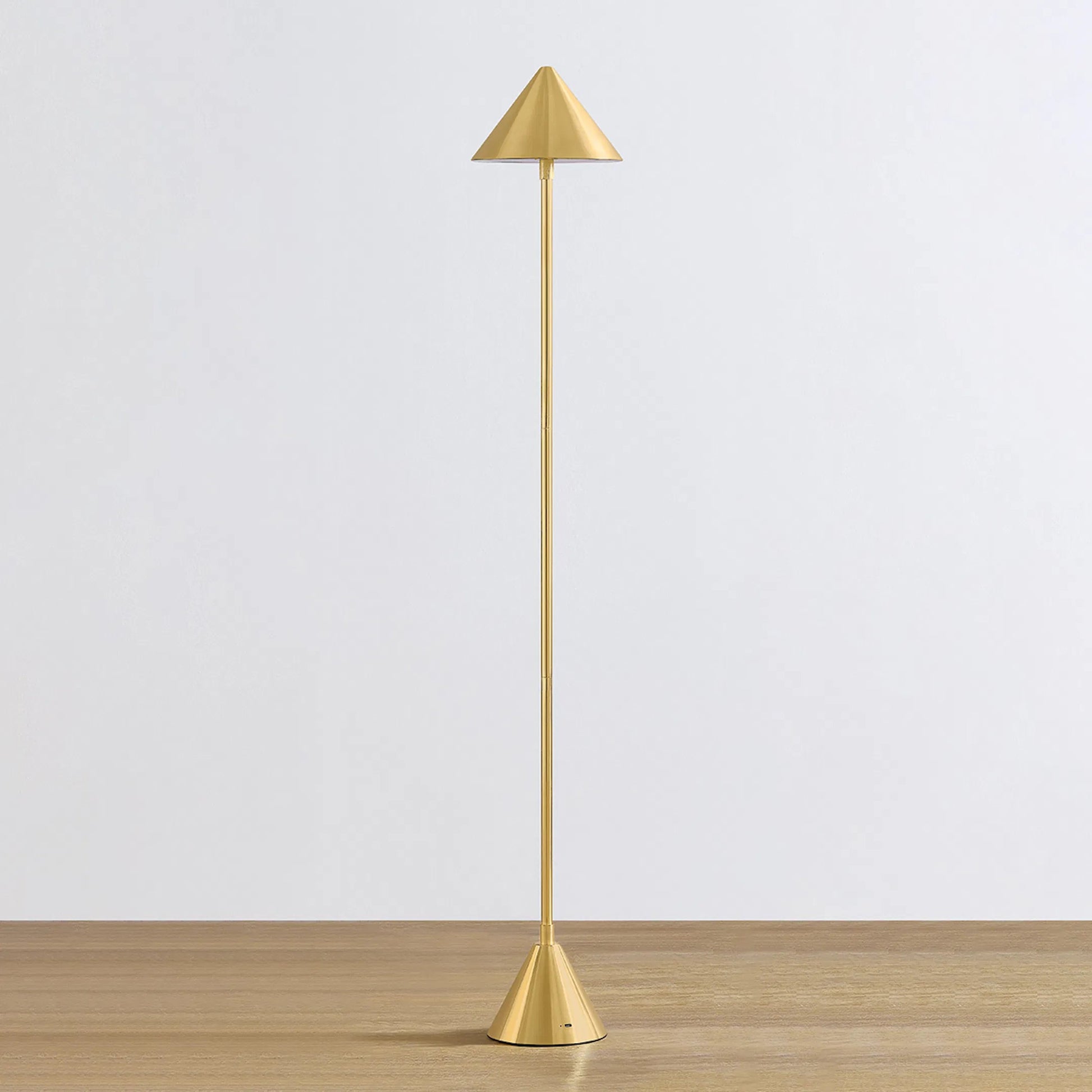 Salma Rechargeable Floor Lamp by Hudson Valley in aged brass. Made from steel in a transitional style.