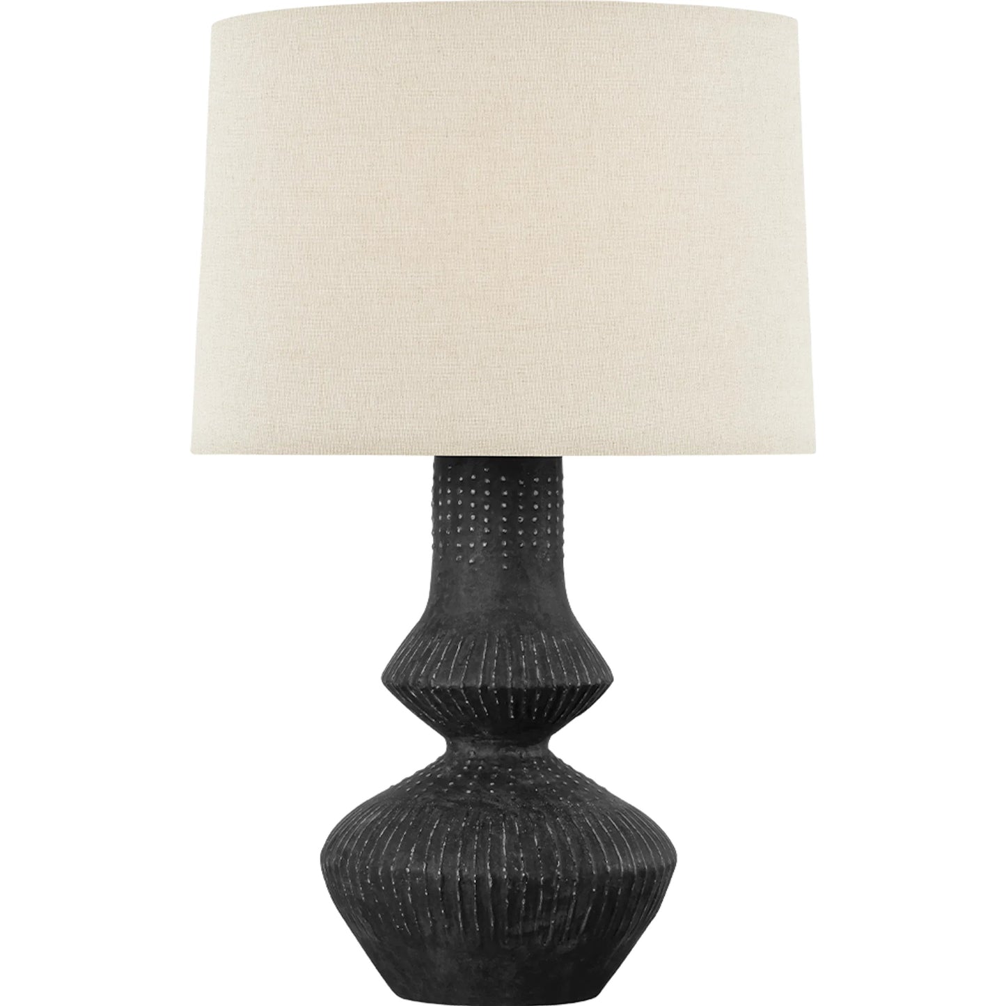 001 SI-2335622 | Primary Silo | Ancram Table Lamp by Hudson Valley in vintage gold leaf, ceramic totem black. Made from ceramic in a modern style.