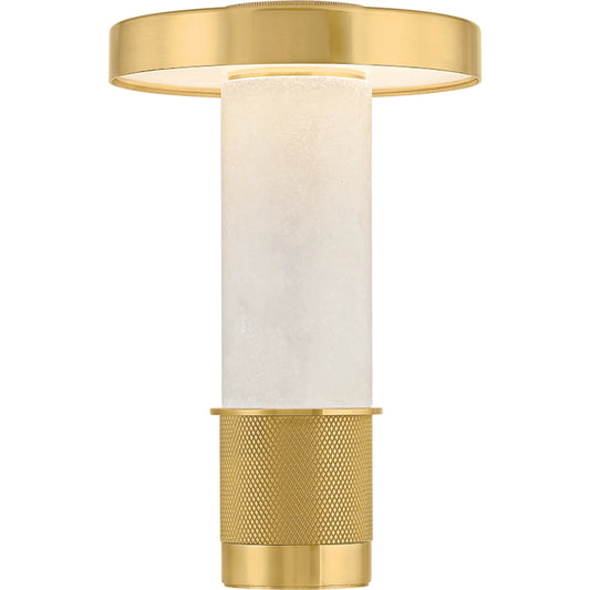 Sefton Rechargeable Table Lamp by Hudson Valley in aged brass. Made from natural stone in a unique style.