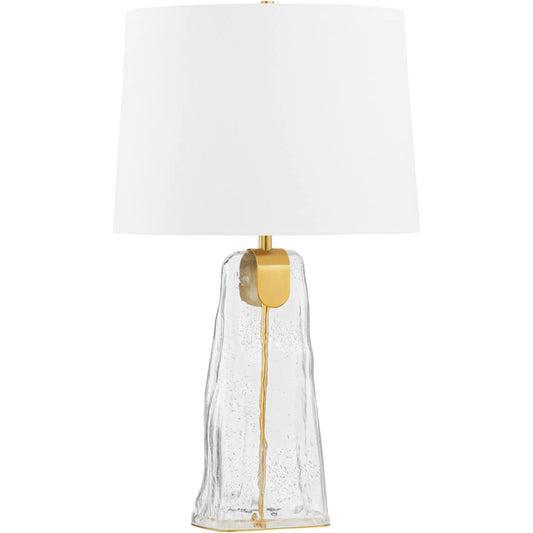 Midura Table Lamp by Hudson Valley in aged brass. Made from steel in a unique style.