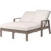 Laguna Outdoor Double Chaise Lounge by Sunset West in browns. Made from aluminum in a modern style.