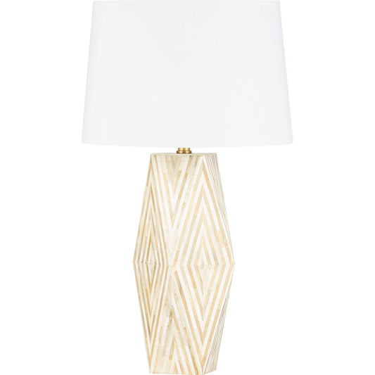 Syracuse Table Lamp by Hudson Valley in aged brass. Made from natural stone in a unique style.