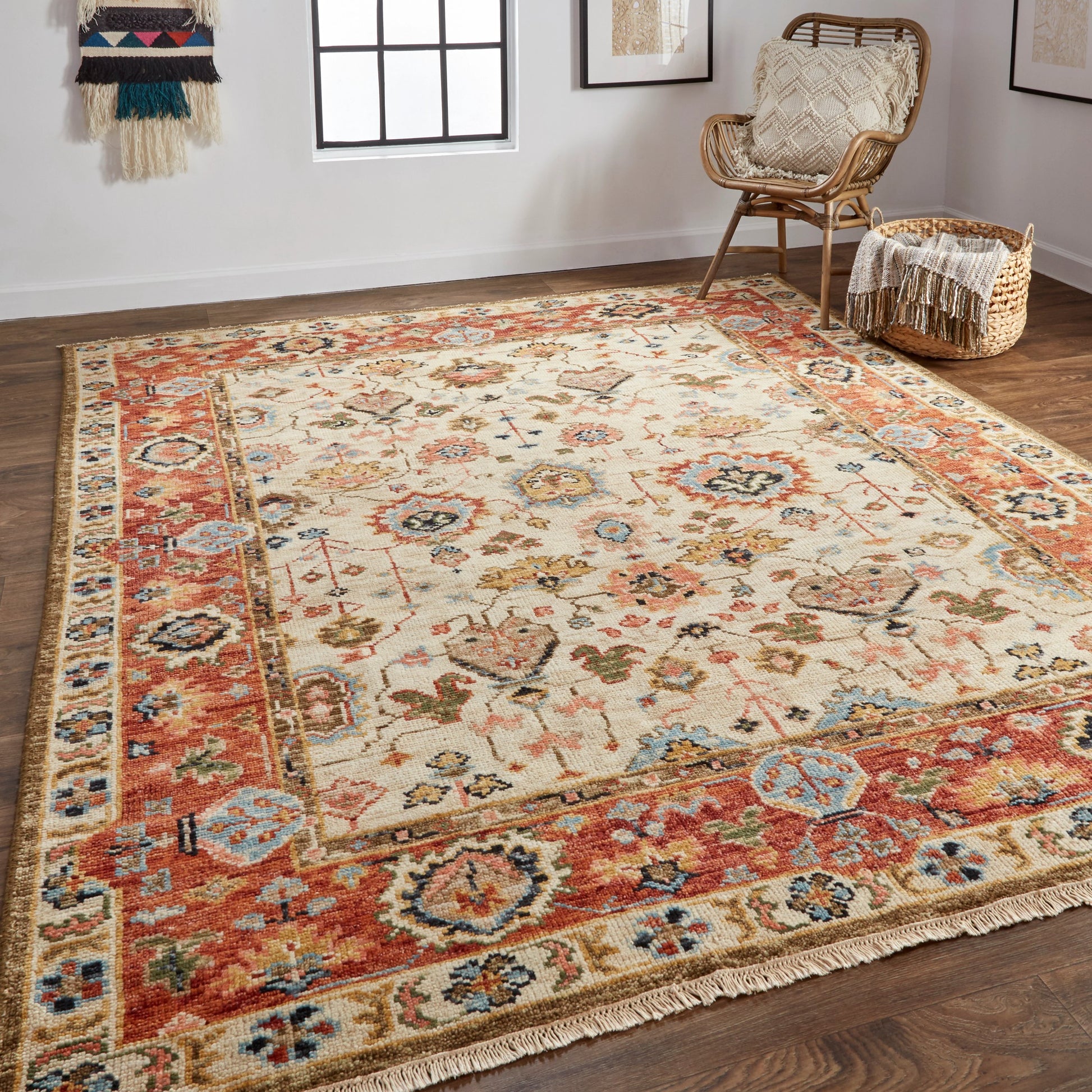 Carrington Traditional Oriental Rug - 6805F by Feizy in ivory, red, blue. Made from wool in a unique style.